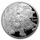 2021 South Korea 1 oz Silver Tiger Proof (w/ Box & COA)