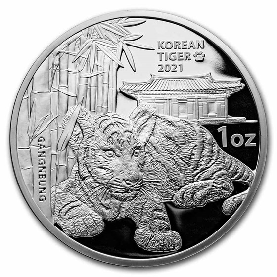 2021 South Korea 1 oz Silver Tiger Proof (w/ Box & COA) 2021 South Korea 1 oz Silver Tiger Proof (w/ Box & COA)