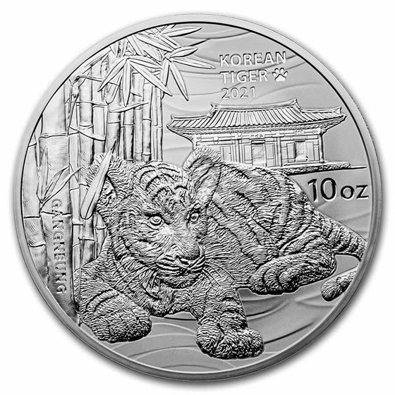 2021 South Korea 10 oz Silver Tiger BU 2021 South Korea 10 oz Silver Tiger BU