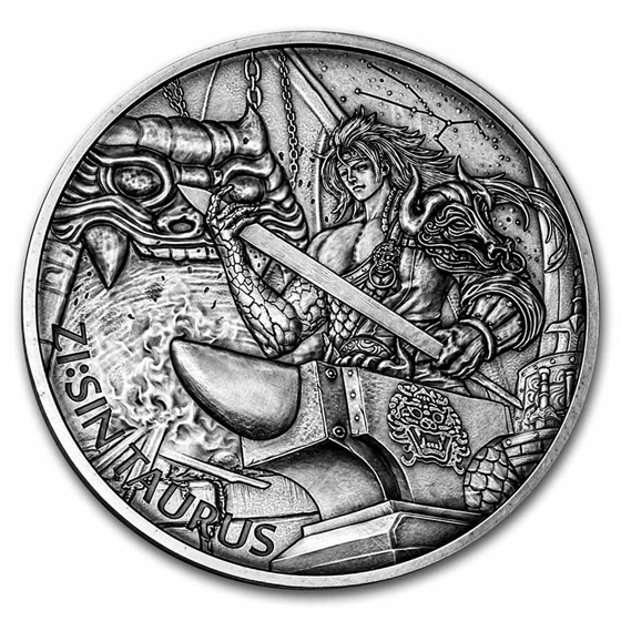 2021 South Korea 10 oz Silver ZI:SIN Taurus Antique 2021 South Korea 10 oz Silver ZI:SIN Taurus Antique