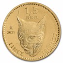 2021 Spain 1 oz Gold Reverse Proof Iberian Lynx Doubloon