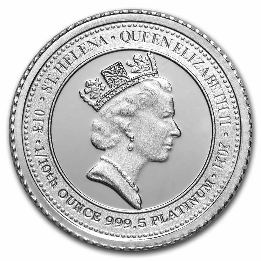 Buy 2021 St. Helena 1/10 oz Platinum Queen's Virtues: Victory BU