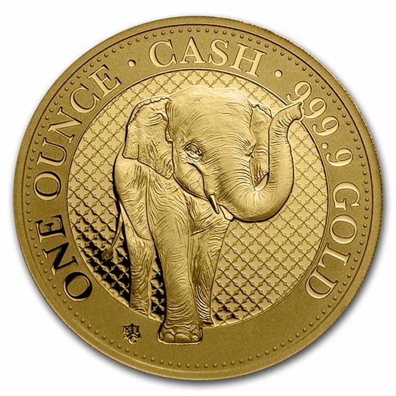 2021 St. Helena 1 oz Gold India Wildlife Elephant (w/Box & COA) 2021 St. Helena 1 oz Gold India Wildlife Elephant (w/Box & COA)