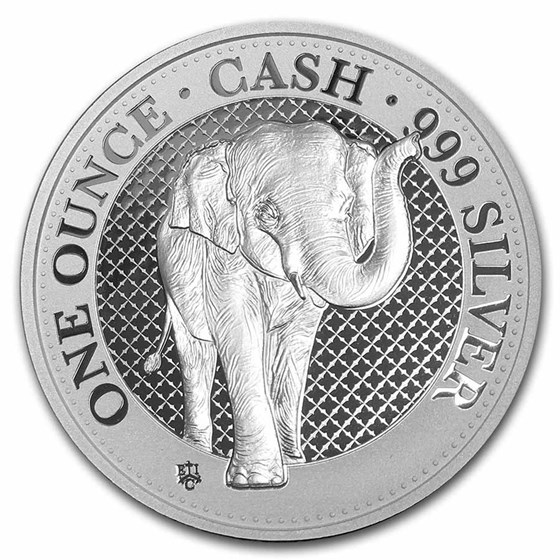 2021 St. Helena 1 oz Silver £1 Cash India Wildlife: The Elephant 2021 St. Helena 1 oz Silver £1 Cash India Wildlife: The Elephant