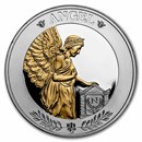 2021 St. Helena 1 oz Silver £1 Napoleon Angel Gilded Proof