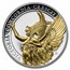 2021 St. Helena 1 oz Silver £1 Queen Virtues Victory Prf (Gilded)
