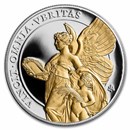 2021 St. Helena 1 oz Silver £1 Queen's Virtues Truth Prf (Gilded)