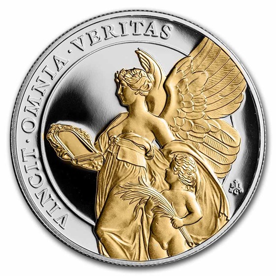 2021 St. Helena 1 oz Silver £1 Queen's Virtues Truth Prf (Gilded) 2021 St. Helena 1 oz Silver £1 Queen's Virtues Truth Prf (Gilded)