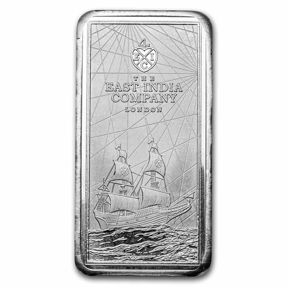 2021 St. Helena 10 oz Silver East India Co Ship Rectangular Coin