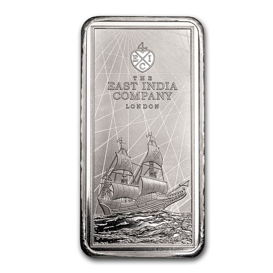 2021 St. Helena 250 gram Silver £10 East India Co Ship Coin Bar