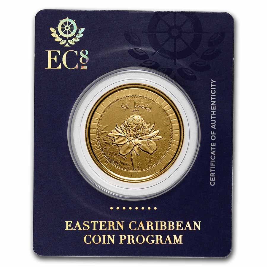2021 St. Lucia 1 oz Gold Botanical Gardens BU