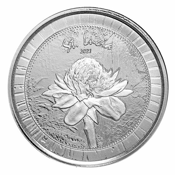 2021 St. Lucia 1 oz Silver Botanical Gardens BU 2021 St. Lucia 1 oz Silver Botanical Gardens BU