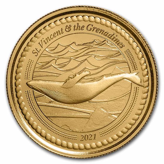 2021 St. Vincent & The Grenadines 1 oz Gold Humpback Whale BU 2021 St. Vincent & The Grenadines 1 oz Gold Humpback Whale BU