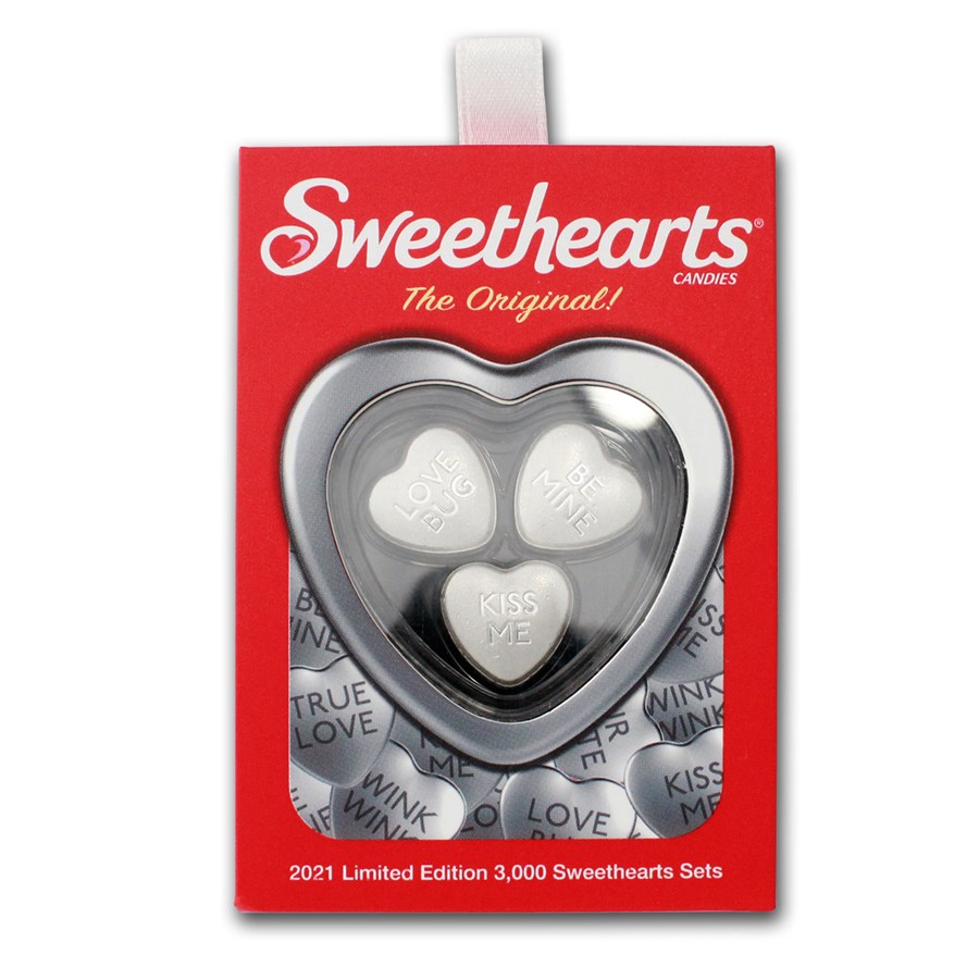2021 Sweethearts® Gift Set w/Case & 3x 10g Silver Hearts