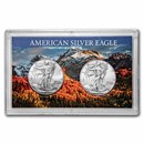 2021 (T2)-2022 2-Coin Silver Eagle Set w/Harris Holder, Rockies