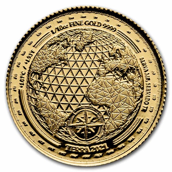 2021 Tokelau 1/10 oz Gold $10 Terra (Prooflike)