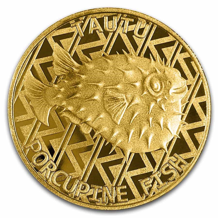 2021 Tokelau 1 oz Gold $100 Porcupine Fish