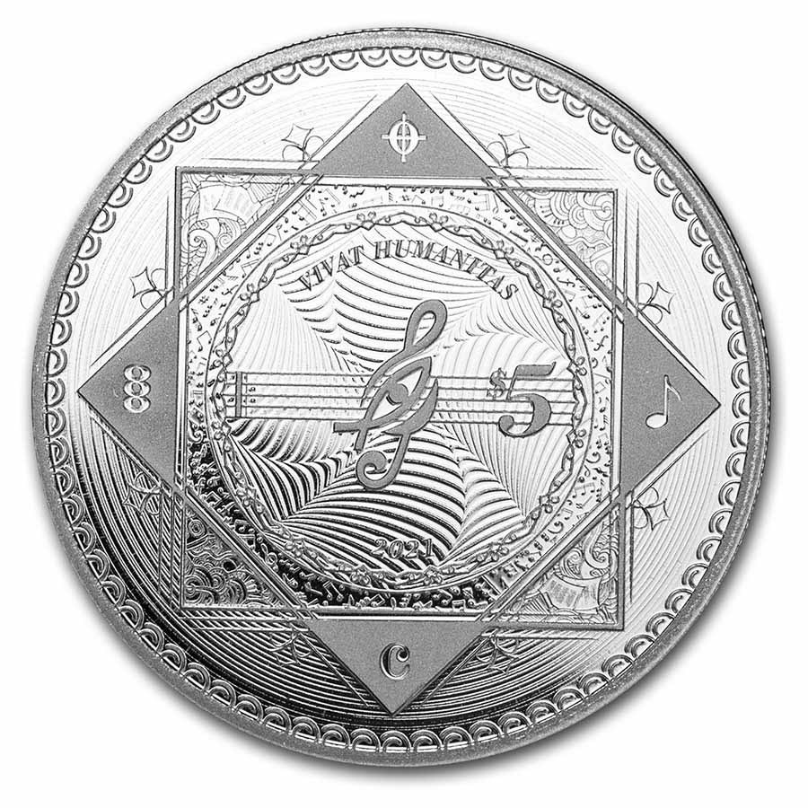 2021 Tokelau 1 oz Silver $5 Vivat Humanitas (Prooflike)