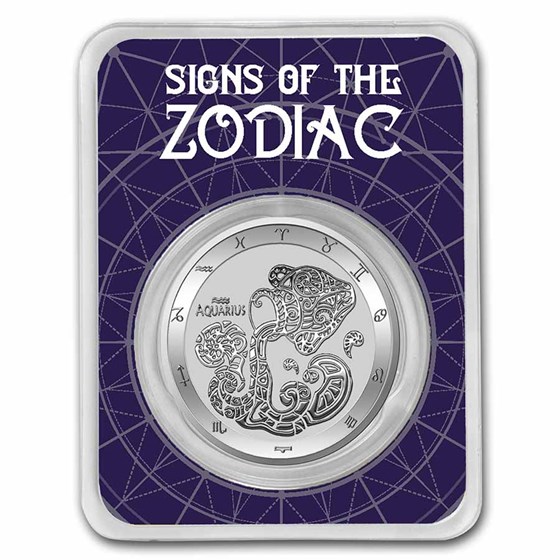2021 Tokelau 1 oz Silver $5 Zodiac Series: Aquarius BU (TEP) 2021 Tokelau 1 oz Silver $5 Zodiac Series: Aquarius BU (TEP)