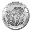 2021 Tokelau 1 oz Silver $5 Zodiac Series: Aquarius BU