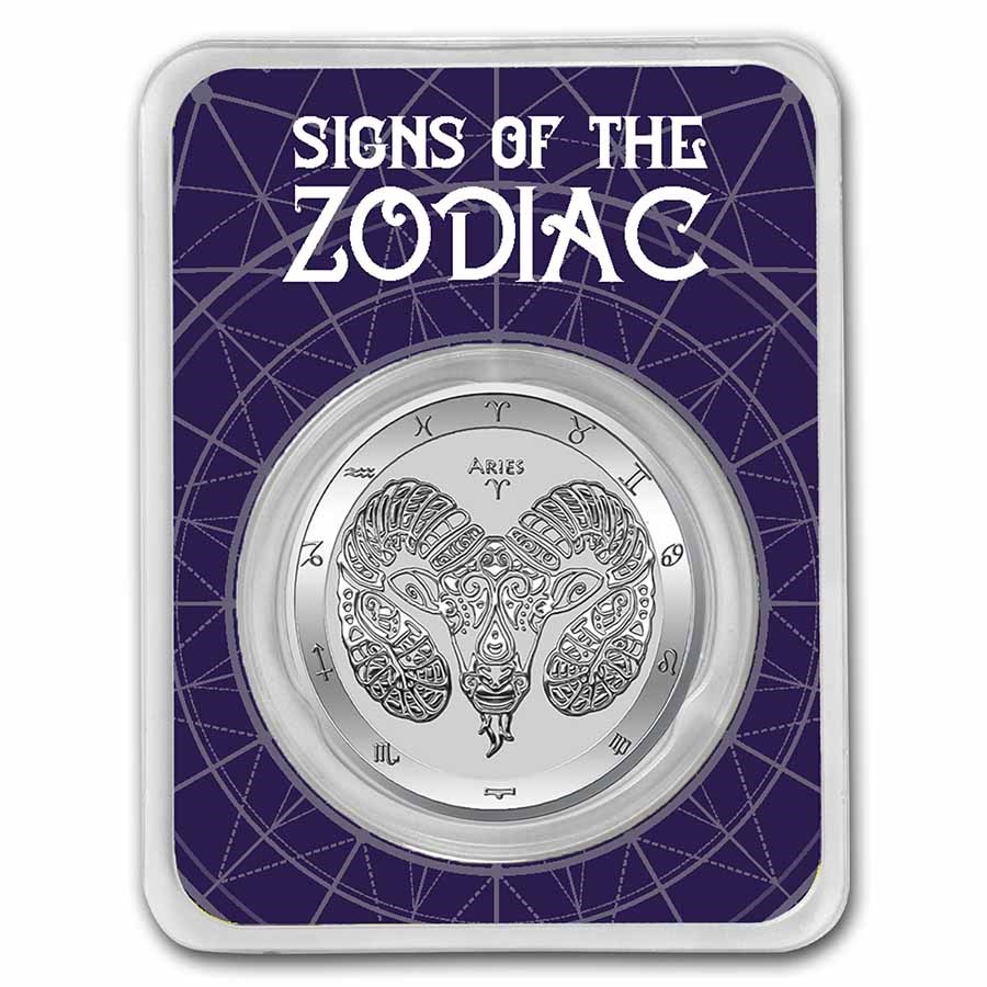 2021 Tokelau 1 oz Silver $5 Zodiac Series: Aries BU (TEP)
