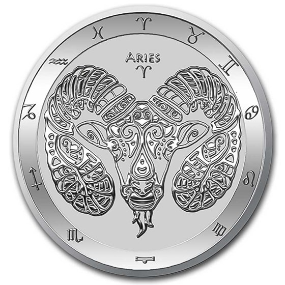 2021 Tokelau 1 oz Silver $5 Zodiac Series: Aries BU
