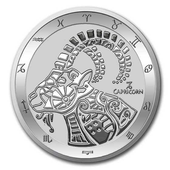 2021 Tokelau 1 oz Silver $5 Zodiac Series: Capricorn BU