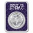 2021 Tokelau 1 oz Silver $5 Zodiac Series: Gemini BU (TEP)