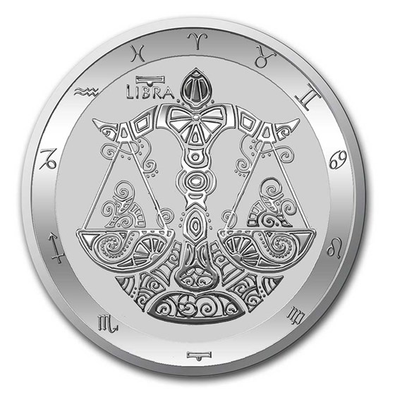 2021 Tokelau 1 oz Silver $5 Zodiac Series: Libra BU 2021 Tokelau 1 oz Silver $5 Zodiac Series: Libra BU