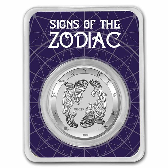 2021 Tokelau 1 oz Silver $5 Zodiac Series: Pisces BU (TEP) 2021 Tokelau 1 oz Silver $5 Zodiac Series: Pisces BU (TEP)