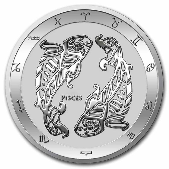 2021 Tokelau 1 oz Silver $5 Zodiac Series: Pisces BU 2021 Tokelau 1 oz Silver $5 Zodiac Series: Pisces BU
