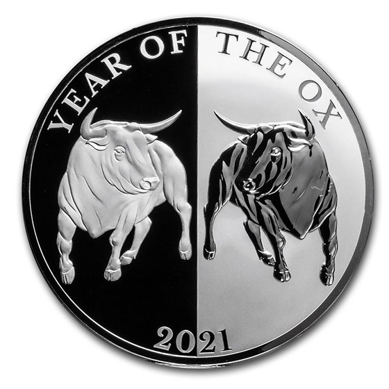 2021 Tokelau 1 oz Silver Proof Year of the Ox Mirror Ox 2021 Tokelau 1 oz Silver Proof Year of the Ox Mirror Ox