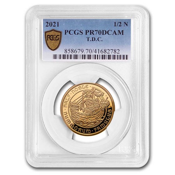 2021 Tristan Da Cunha 1/2 oz Gold Noble PR-70 PCGS 2021 Tristan Da Cunha 1/2 oz Gold Noble PR-70 PCGS