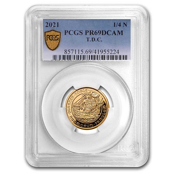 2021 Tristan Da Cunha 1/4 oz Gold Noble PR-69 PCGS 2021 Tristan Da Cunha 1/4 oz Gold Noble PR-69 PCGS