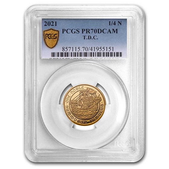 2021 Tristan Da Cunha 1/4 oz Gold Noble PR-70 PCGS 2021 Tristan Da Cunha 1/4 oz Gold Noble PR-70 PCGS