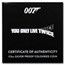 2021 TUV 1/2 oz Silver 007 James Bond Movie: You Only Live Twice