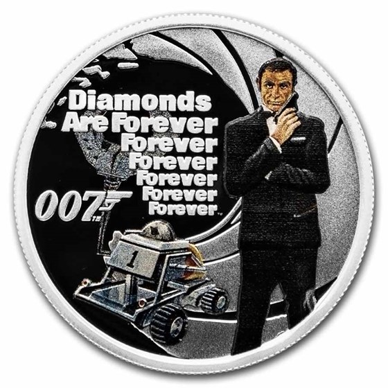 2021 Tuvalu 1/2 oz Silver 007 James Bond Diamonds are Forever 2021 Tuvalu 1/2 oz Silver 007 James Bond Diamonds are Forever