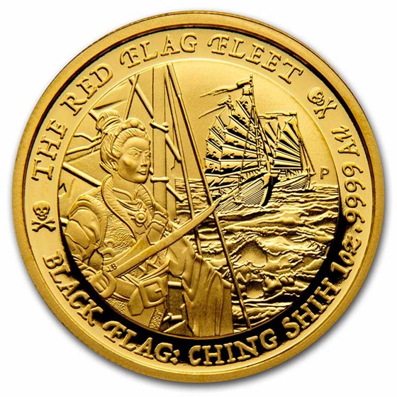 2021 Tuvalu 1 oz Gold Black Flag (The Red Flag Fleet) 2021 Tuvalu 1 oz Gold Black Flag (The Red Flag Fleet)