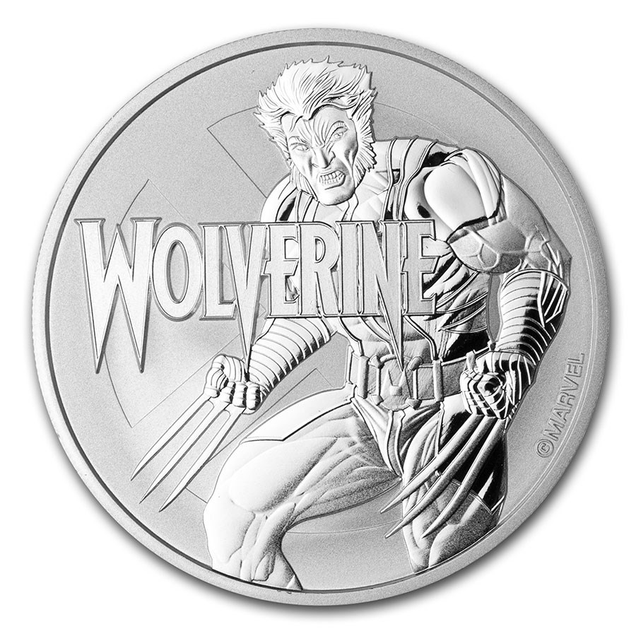 2021 Tuvalu 1 oz Silver $1 Marvel Series Wolverine BU