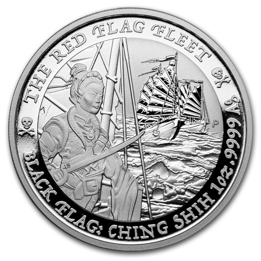 2021 Tuvalu 1 oz Silver Black Flag (The Red Flag Fleet)