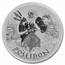 2021 Tuvalu 1 oz Silver Gods of Olympus BU (Poseidon)