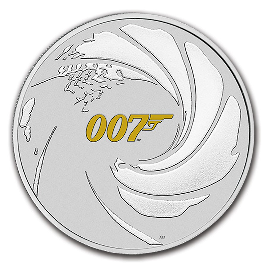 2021 Tuvalu 1 oz Silver James Bond 007 BU