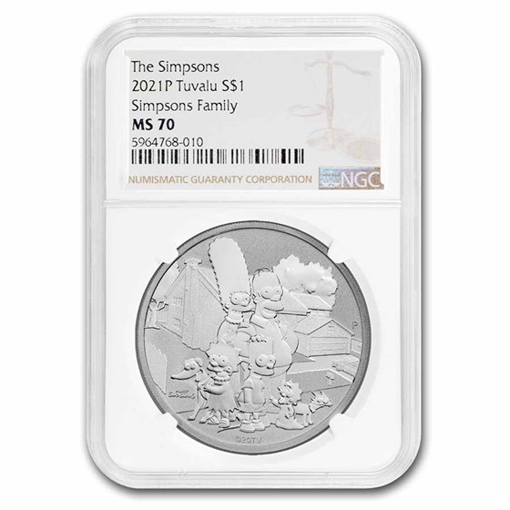 2021 Tuvalu 1 oz Silver The Simpson Family MS-70 NGC 2021 Tuvalu 1 oz Silver The Simpson Family MS-70 NGC