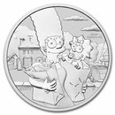 2021 Tuvalu 1 oz Silver The Simpsons: Marge and Maggie BU