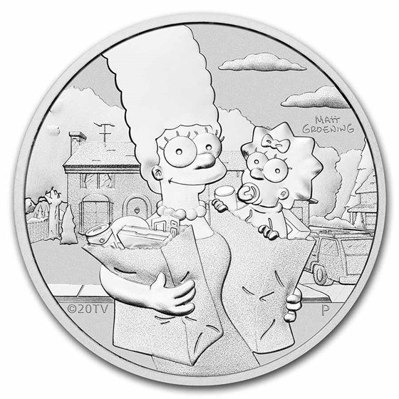 2021 Tuvalu 1 oz Silver The Simpsons: Marge and Maggie BU 2021 Tuvalu 1 oz Silver The Simpsons: Marge and Maggie BU