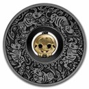 2021 Tuvalu 1 oz Silver Year of the Ox Rotating Charm Antiqued