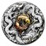 2021 Tuvalu 2 oz Silver Double Dragon Yin Yang Koi (Antiqued)