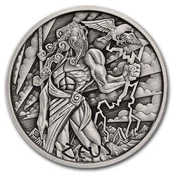 2021 Tuvalu 5 oz Silver Antique Gods of Olympus (Zeus) 2021 Tuvalu 5 oz Silver Antique Gods of Olympus (Zeus)