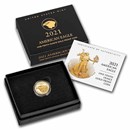 2021-W 1/10 oz Proof American Gold Eagle (Type 2) (w/Box & COA)