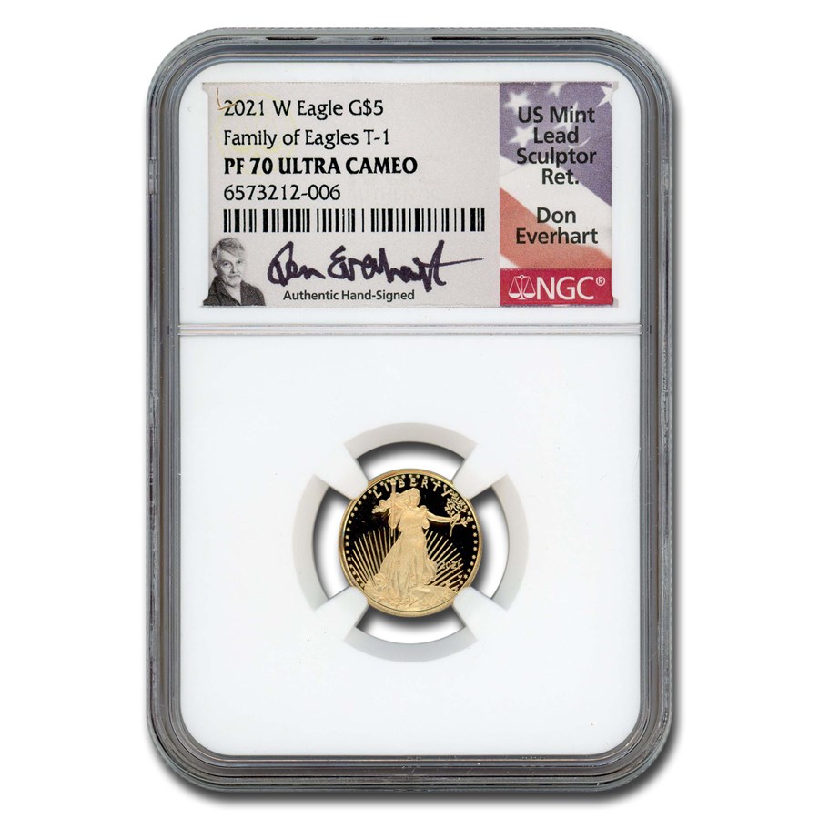 2021-W 1/10 oz Proof Gold Eagle (Type 1) PF-70 NGC (Everhart)